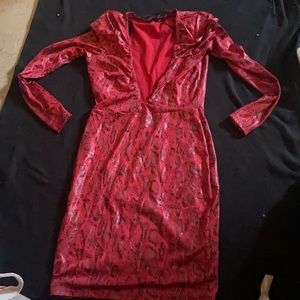 Red and black Snake skin dress